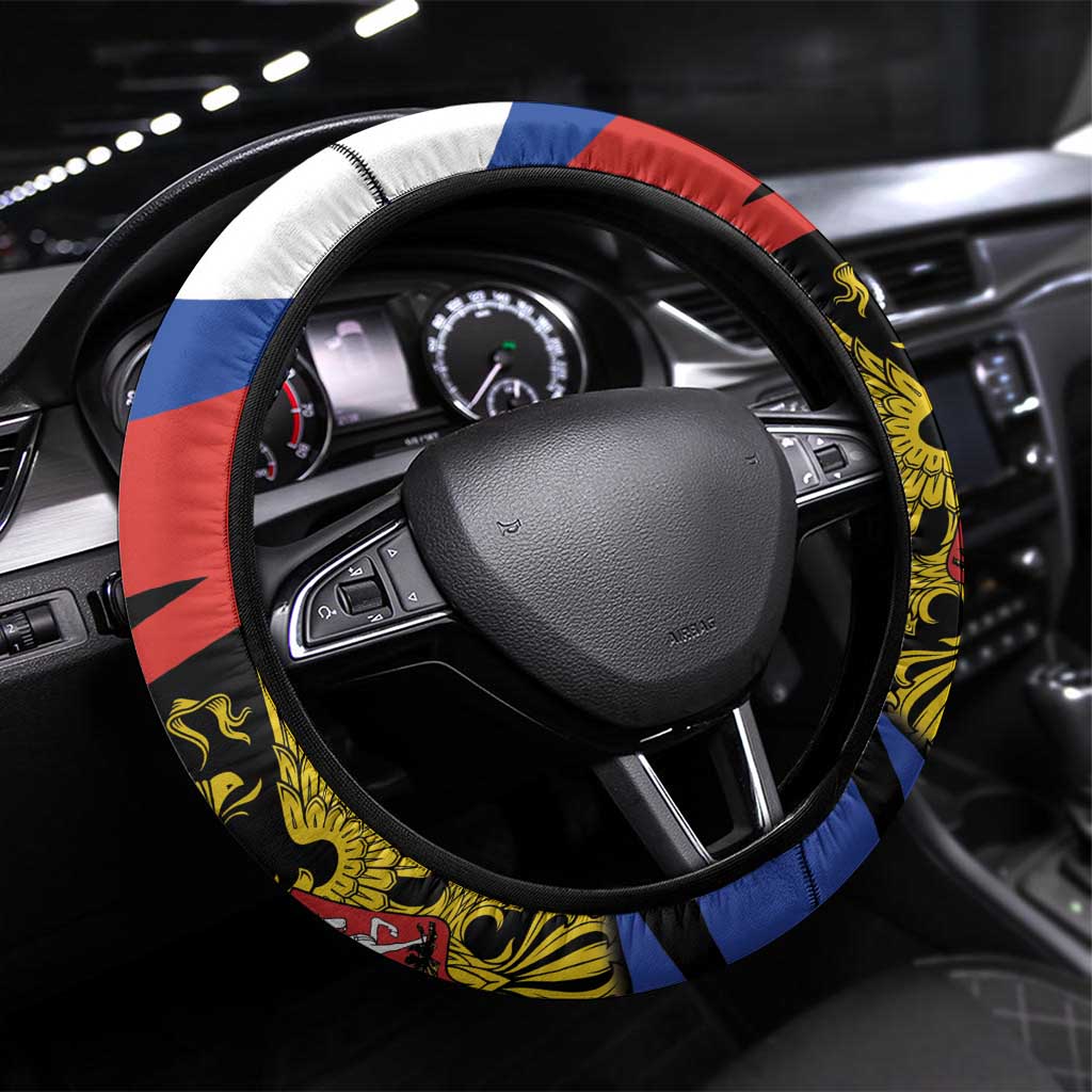 Russia Coat of Arms Steering Wheel Cover Russian Eagle Two Heads Simple Style LT17 - Wonder Print Shop