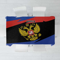 Russia coat of arms tablecloth with two-headed eagle crest, red blue black stripe