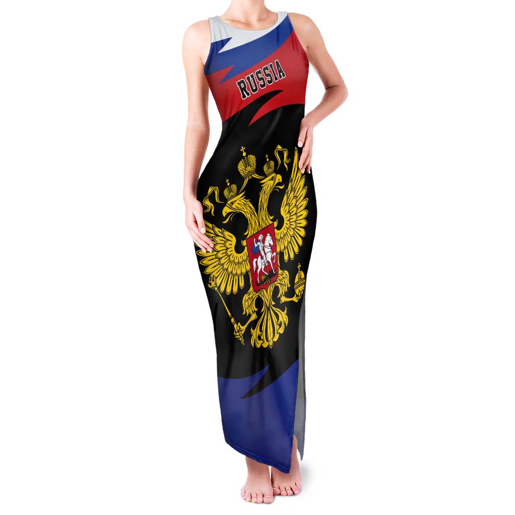 Russia Coat of Arms Tank Maxi Dress Russian Eagle Two Heads Simple Style LT17 - Wonder Print Shop