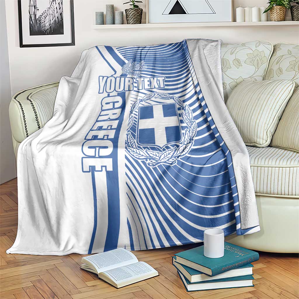 Personalized Greece Coat of Arms Blanket Greek cross and Two Laurel Branches