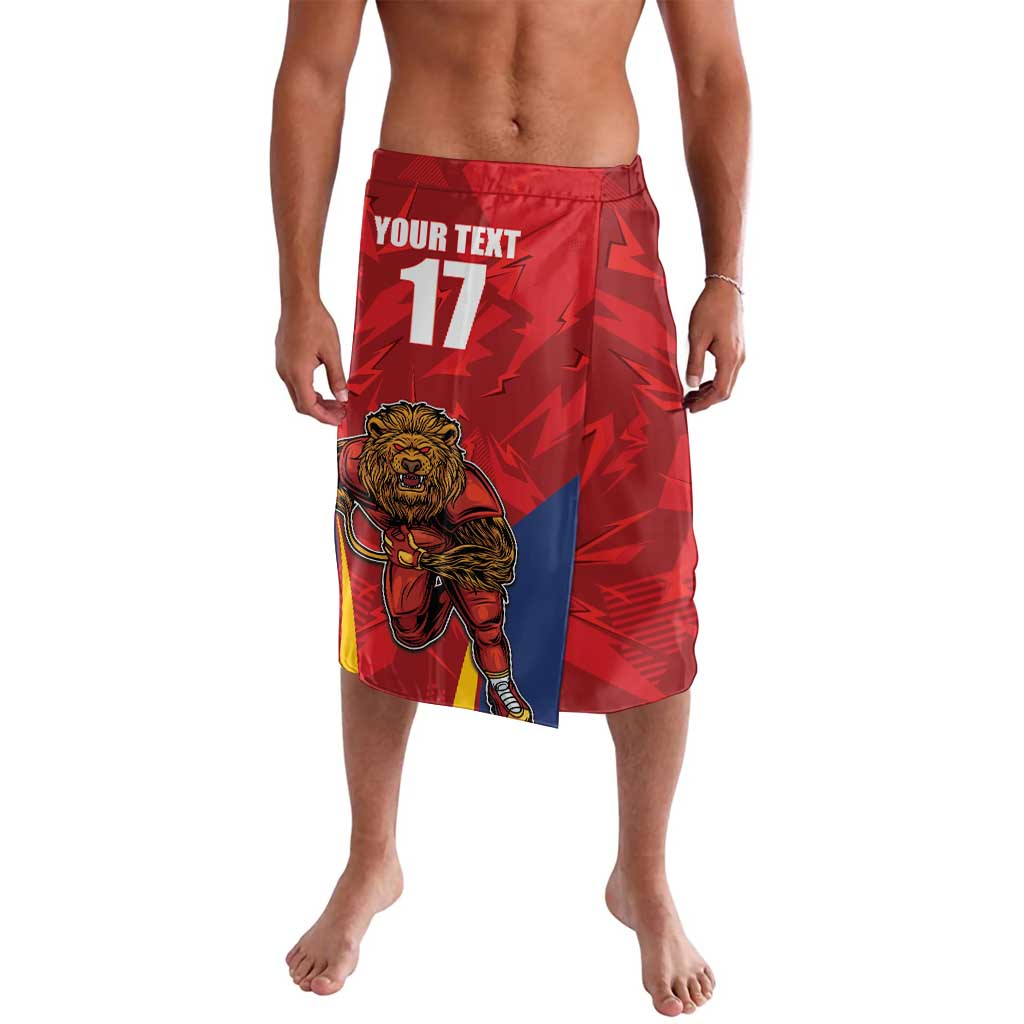 Custom Espana Rugby Spain Lavalava Lion Mascot Come on Los Leones Red Style