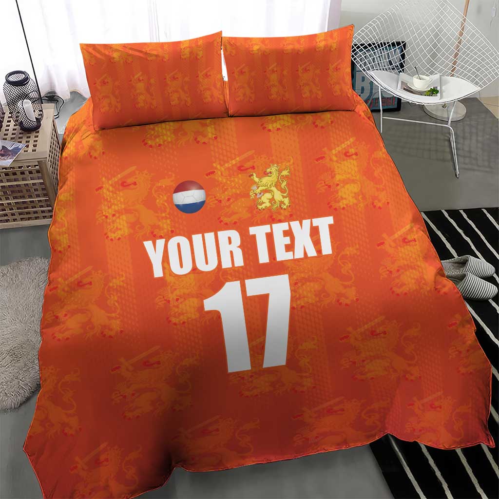 Custom Netherlands Football Bedding Set Oranje Go Champions