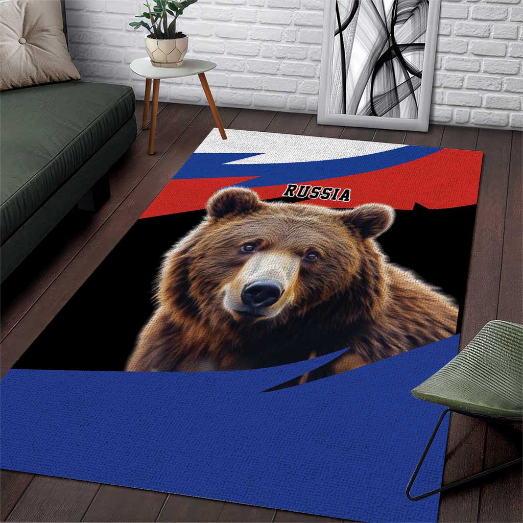 Russia Brown Bear and Chamomile Flower Area Rug LT17 - Wonder Print Shop