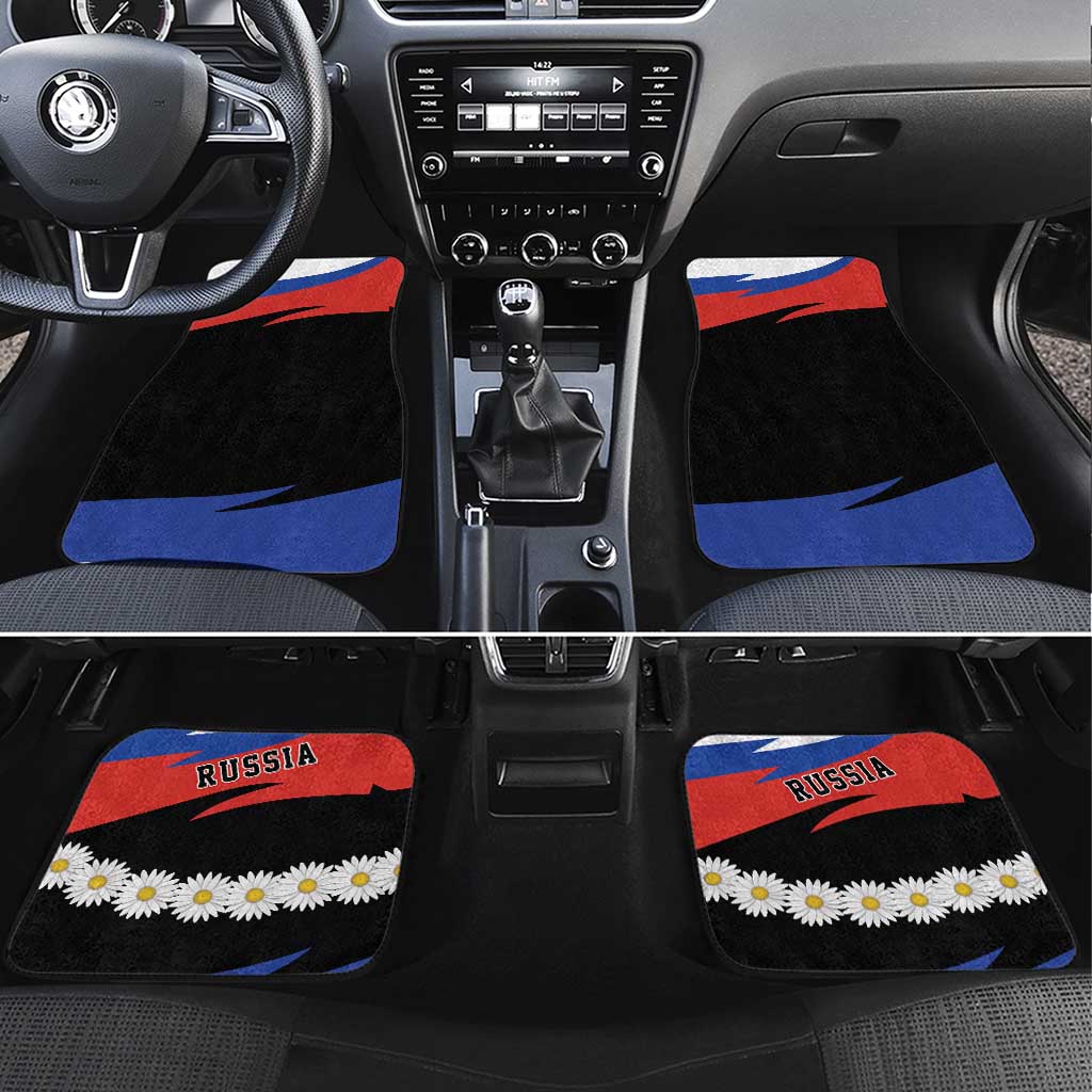 Russia Brown Bear and Chamomile Flower Car Mats LT17 - Wonder Print Shop