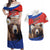 Russia Brown Bear and Chamomile Flower Couples Matching Off Shoulder Maxi Dress and Hawaiian Shirt