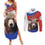 Russia Brown Bear and Chamomile Flower Couples Matching Summer Maxi Dress and Long Sleeve Button Shirt