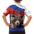 Russia Brown Bear and Chamomile Flower Family Matching Puletasi and Hawaiian Shirt