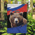 Russia Brown Bear and Chamomile Flower Garden Flag LT17 - Wonder Print Shop