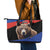 Russia Brown Bear and Chamomile Flower Leather Tote Bag