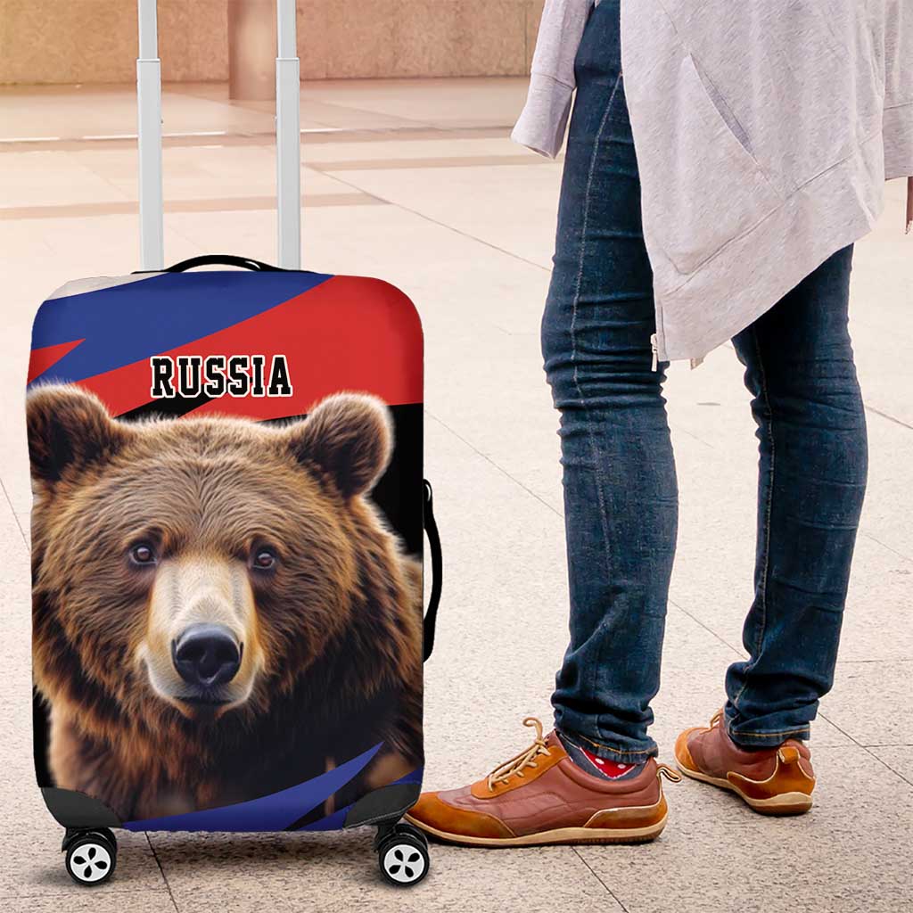 Russia Brown Bear and Chamomile Flower Luggage Cover LT17 - Wonder Print Shop