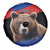 Russia Brown Bear and Chamomile Flower Spare Tire Cover LT17 - Wonder Print Shop