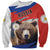 Russia Brown Bear and Chamomile Flower Sweatshirt LT17 - Wonder Print Shop