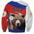 Russia Brown Bear and Chamomile Flower Sweatshirt LT17 - Wonder Print Shop