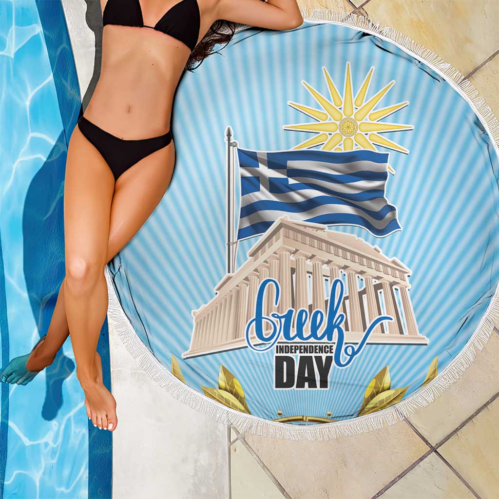 Greece Independence Day Beach Blanket 25th March Vergina Sun