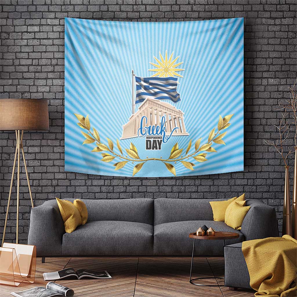 Greece Independence Day Tapestry 25th March Vergina Sun