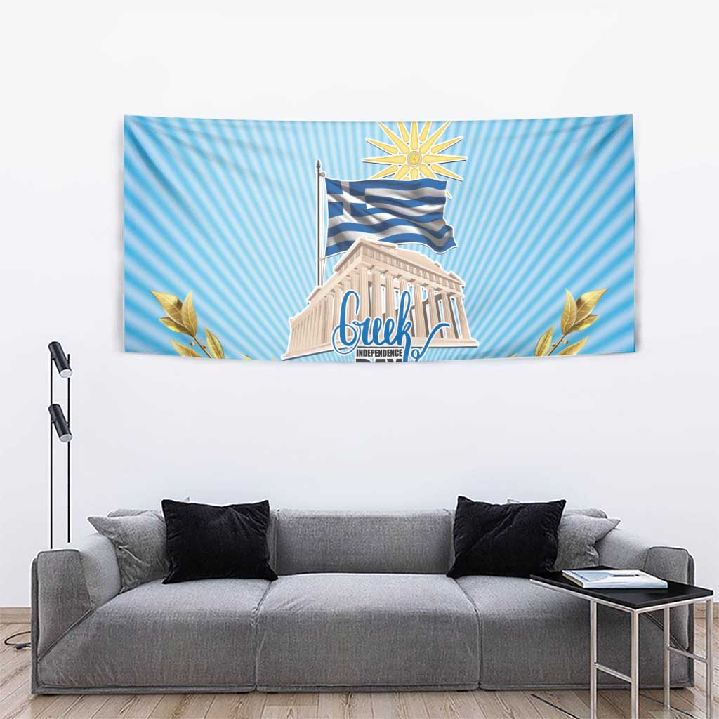 Greece Independence Day Tapestry 25th March Vergina Sun
