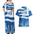 Custom Greece Basketball Couples Matching Off Shoulder Maxi Dress and Hawaiian Shirt Sporty Style with Laurel
