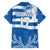 Custom Greece Basketball Family Matching Off Shoulder Short Dress and Hawaiian Shirt Sporty Style with Laurel