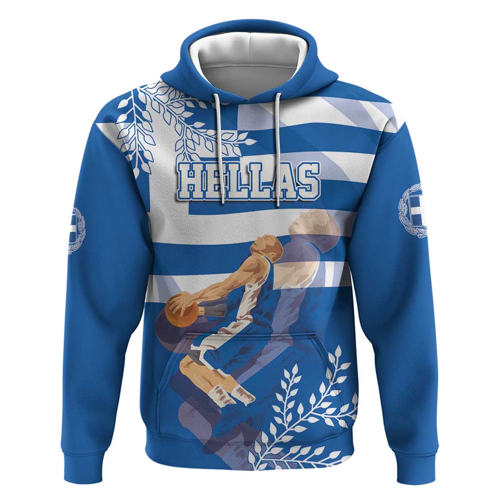 Custom Greece Basketball Hoodie Sporty Style with Laurel