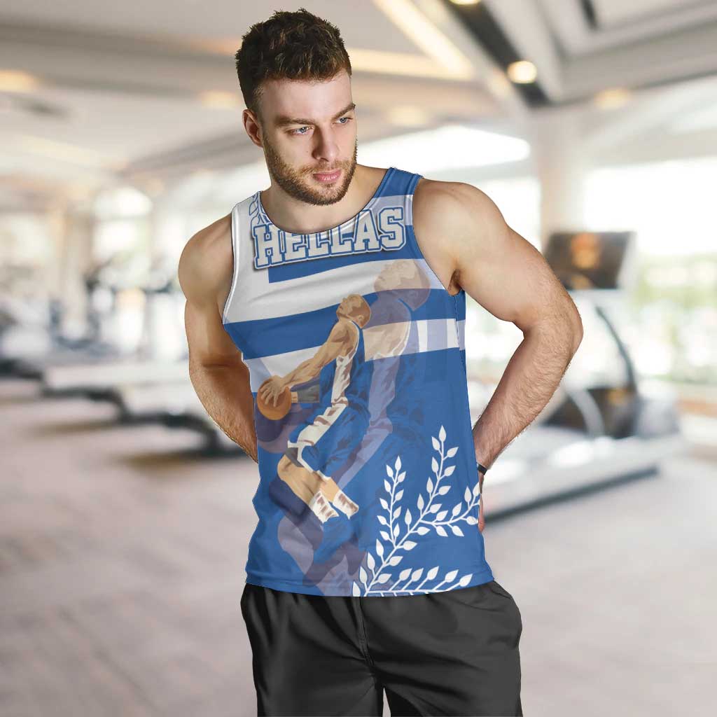 Custom Greece Basketball Men Tank Top Sporty Style with Laurel