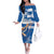 Custom Greece Basketball Off The Shoulder Long Sleeve Dress Sporty Style with Laurel