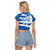 Custom Greece Basketball Raglan Cropped T Shirt Sporty Style with Laurel