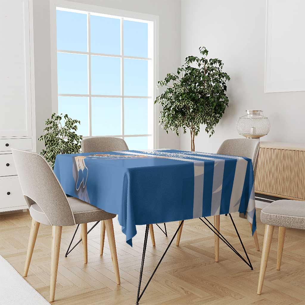 Custom Greece Basketball Tablecloth Sporty Style with Laurel