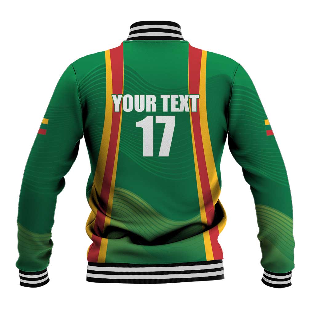 Custom Lithuania Basketball Baseball Jacket Hoops Reach For the Sky