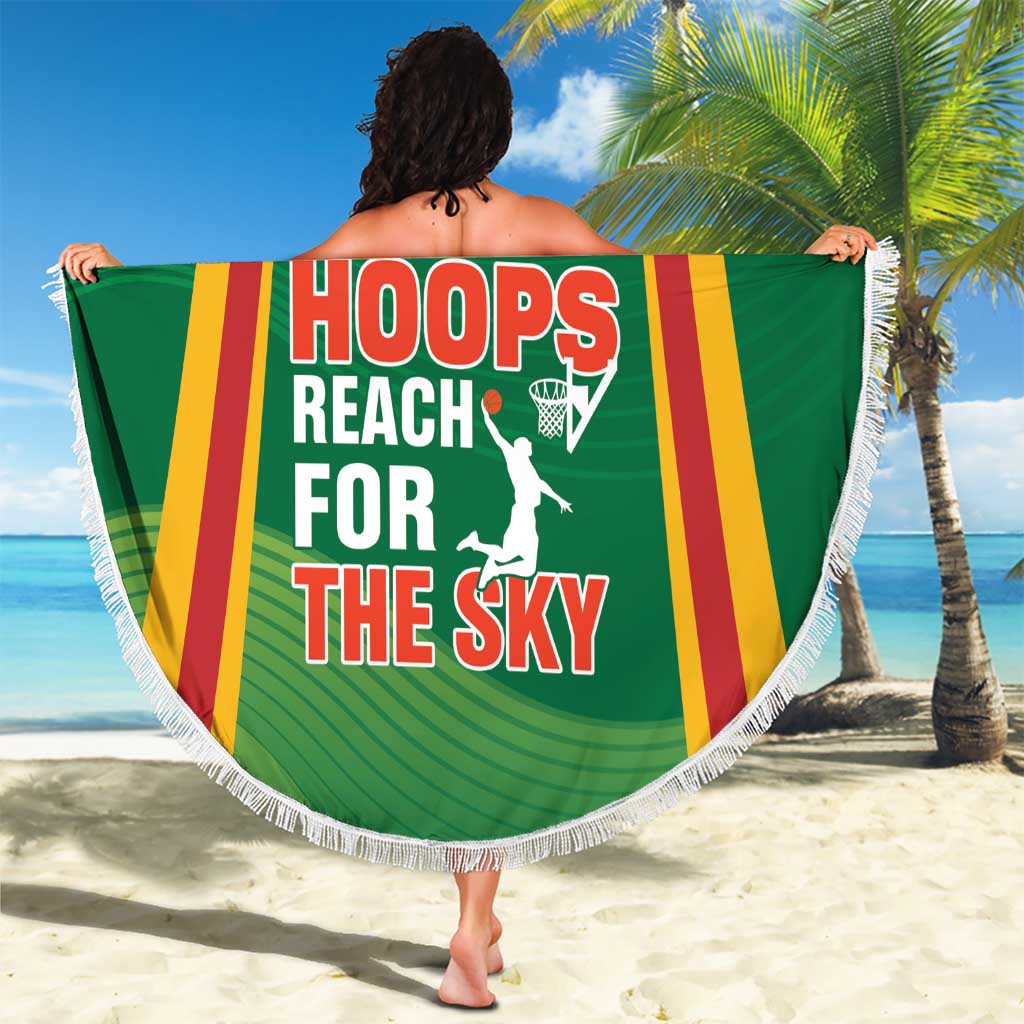 Custom Lithuania Basketball Beach Blanket Hoops Reach For the Sky