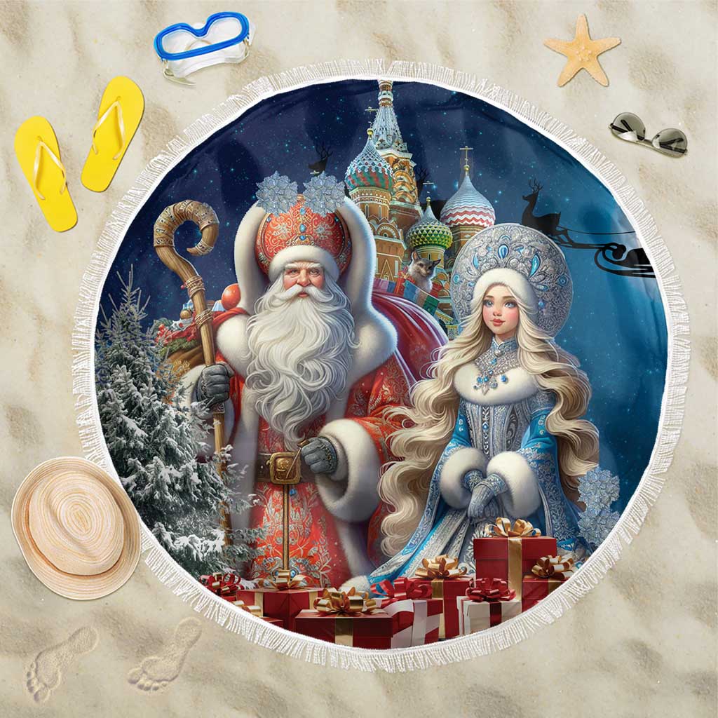 Russia Ded Moroz and Snegurochka Beach Blanket Orthodox Christmas Slavic Mythology LT17 - Wonder Print Shop