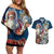 Russia Ded Moroz and Snegurochka Couples Matching Off Shoulder Short Dress and Hawaiian Shirt Orthodox Christmas Slavic Mythology