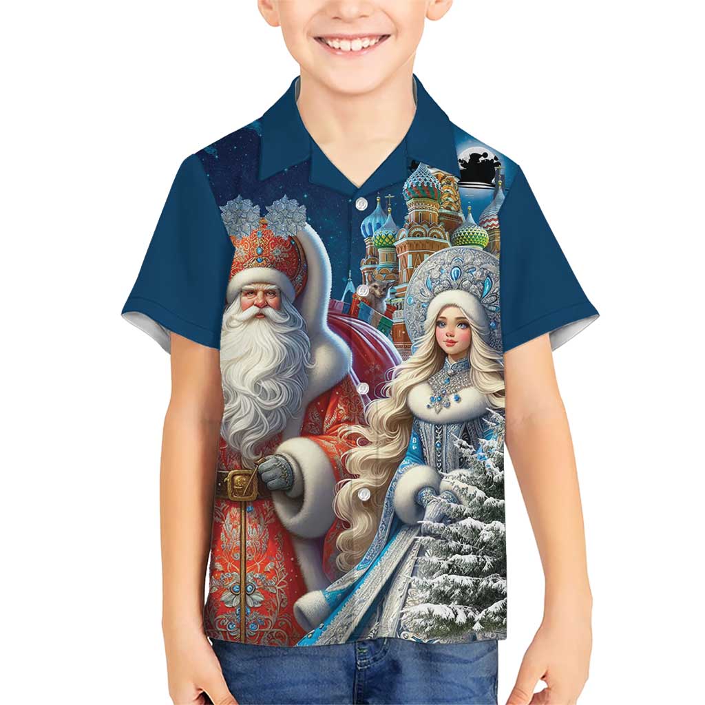 Russia Ded Moroz and Snegurochka Kid Hawaiian Shirt Orthodox Christmas Slavic Mythology LT17 - Wonder Print Shop