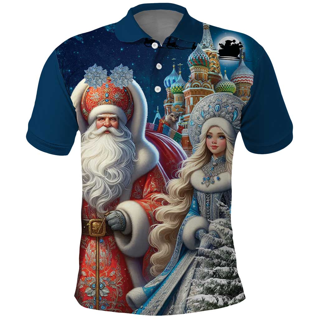 Russia Ded Moroz and Snegurochka Polo Shirt Orthodox Christmas Slavic Mythology LT17 - Wonder Print Shop