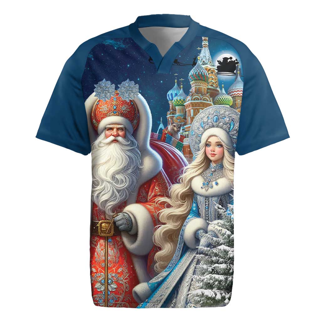 Russia Ded Moroz and Snegurochka Rugby Jersey Orthodox Christmas Slavic Mythology LT17 - Wonder Print Shop