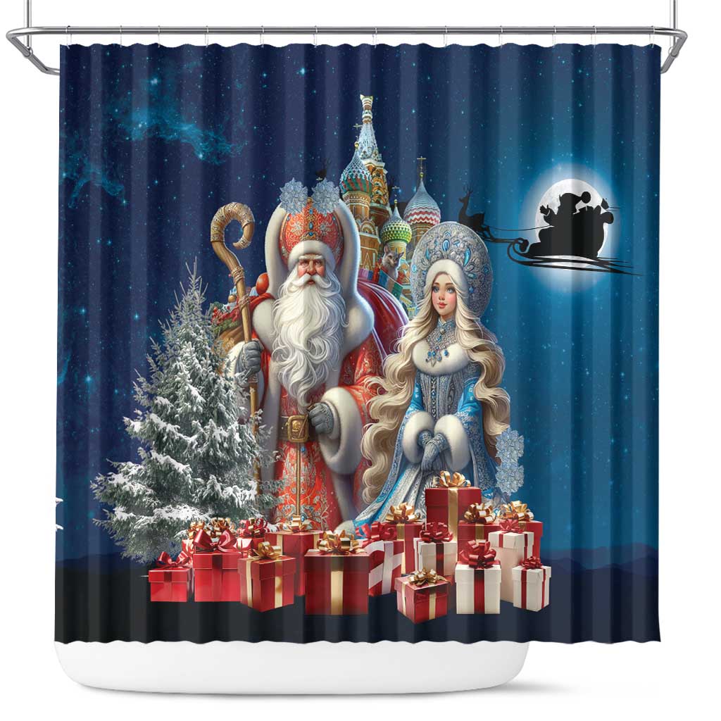 Russia Ded Moroz and Snegurochka Shower Curtain Orthodox Christmas Slavic Mythology LT17 - Wonder Print Shop