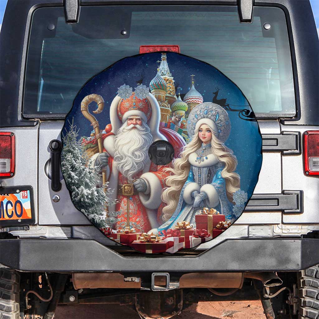 Russia Ded Moroz and Snegurochka Spare Tire Cover Orthodox Christmas Slavic Mythology LT17 - Wonder Print Shop