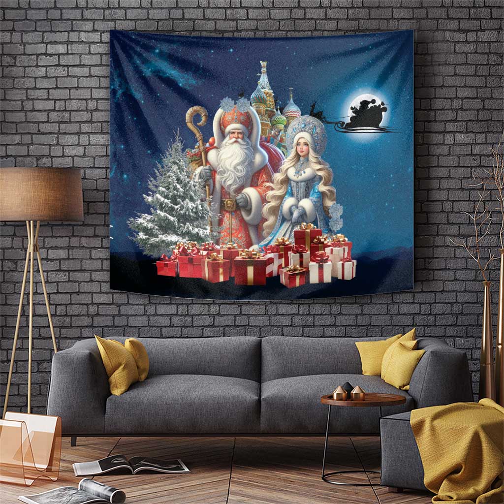 Russia Ded Moroz and Snegurochka Tapestry Orthodox Christmas Slavic Mythology LT17 - Wonder Print Shop