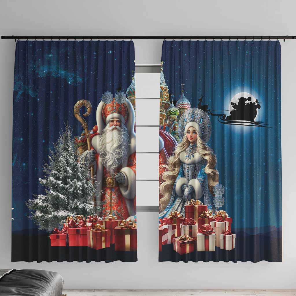 Russia Ded Moroz and Snegurochka Window Curtain Orthodox Christmas Slavic Mythology LT17 - Wonder Print Shop