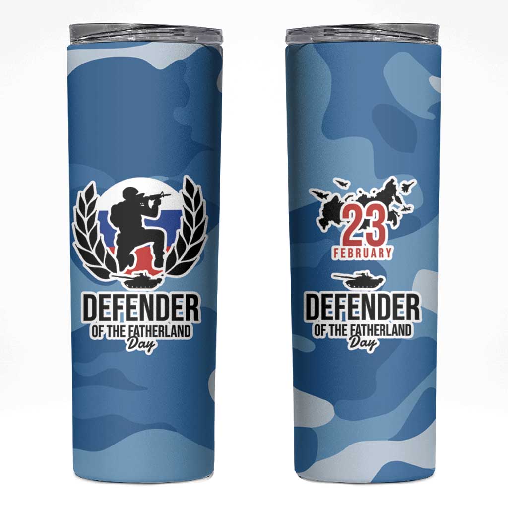 Russia Defender of the Fatherland Day Skinny Tumbler 23th February LT17 - Wonder Print Shop