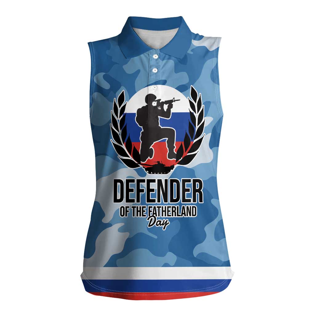 Russia Defender of the Fatherland Day Women Sleeveless Polo Shirt 23th February LT17 - Wonder Print Shop