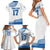 Custom Greece Basketball Champions Family Matching Short Sleeve Bodycon Dress and Hawaiian Shirt Sporty Style with Eagle Mascot