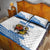 Custom Greece Basketball Champions Quilt Bed Set Sporty Style with Eagle Mascot