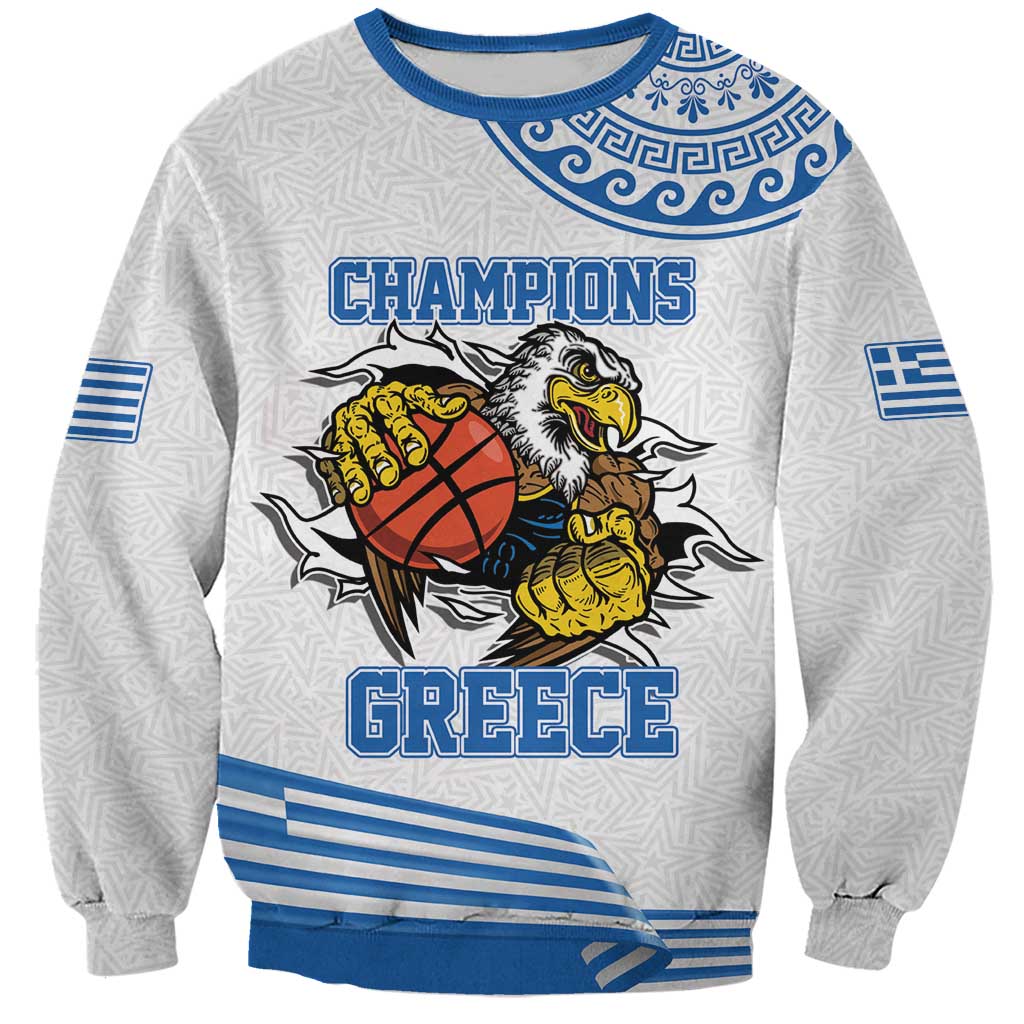 Custom Greece Basketball Champions Sweatshirt Sporty Style with Eagle Mascot