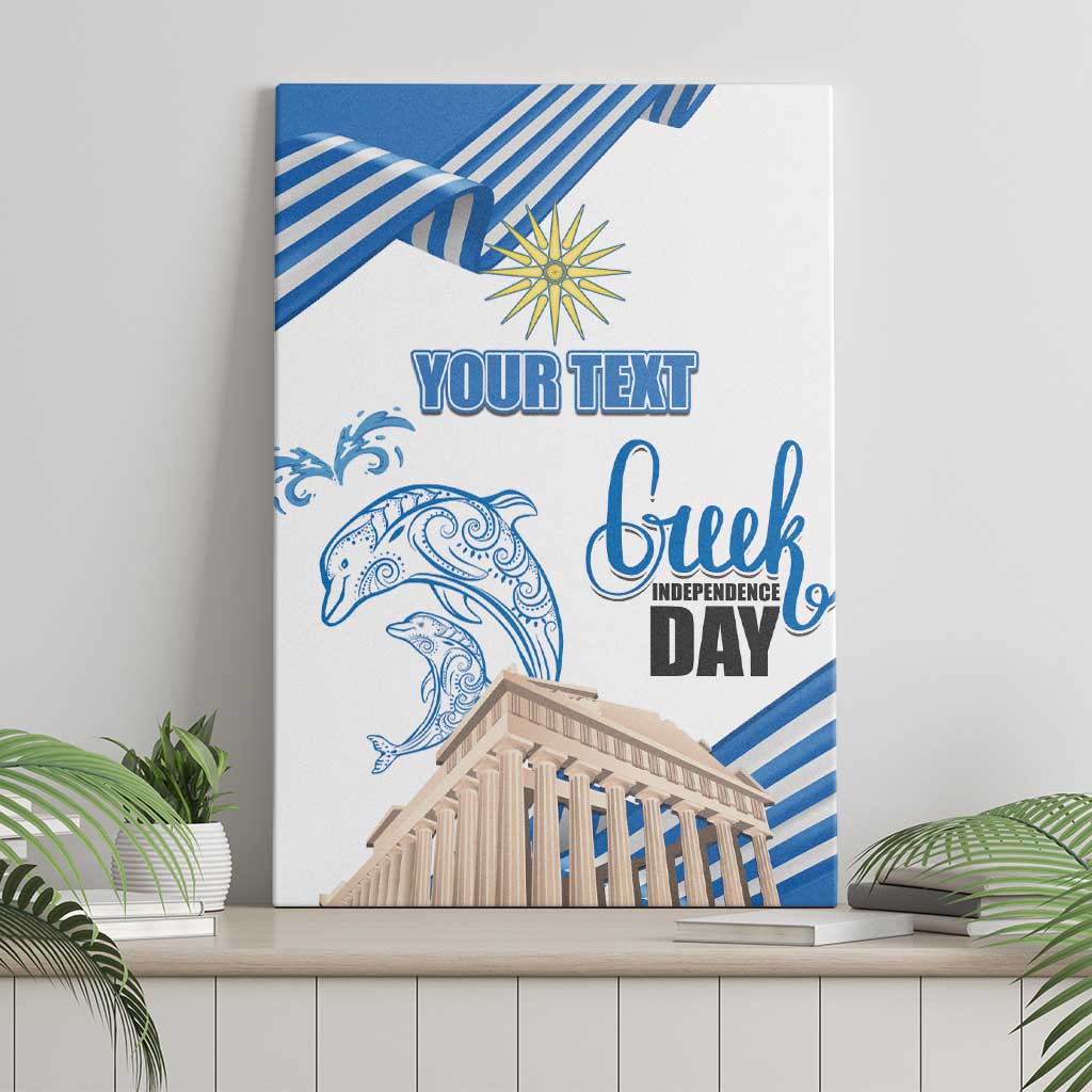 Personalized Greece Greek Independence Day Canvas Wall Art Dolphin and Parthenon