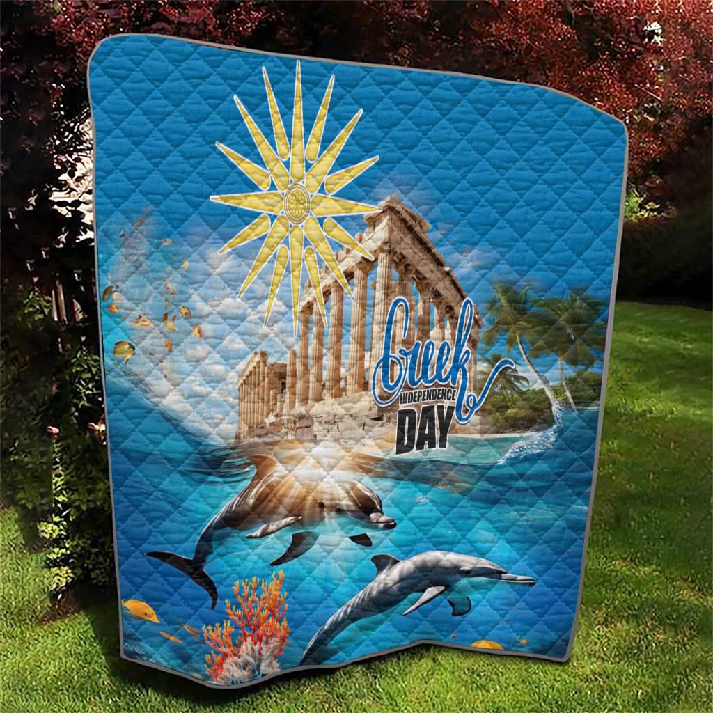 Greece Independence Day 25th March Quilt Scenery in Greece