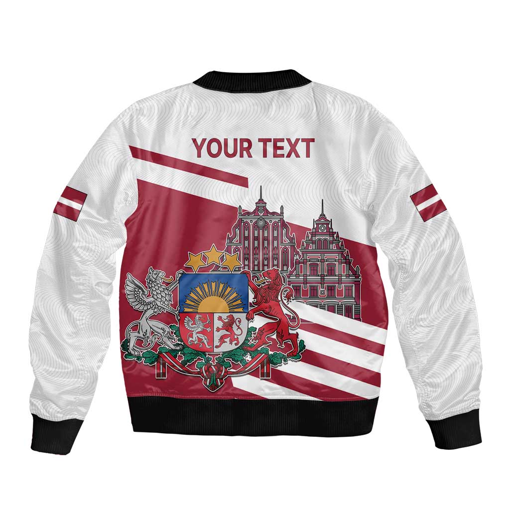 Personalized Riga Town Hall Square Latvia Bomber Jacket Coat of Arms