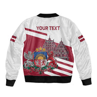 Personalized Riga Town Hall Square Latvia Bomber Jacket Coat of Arms