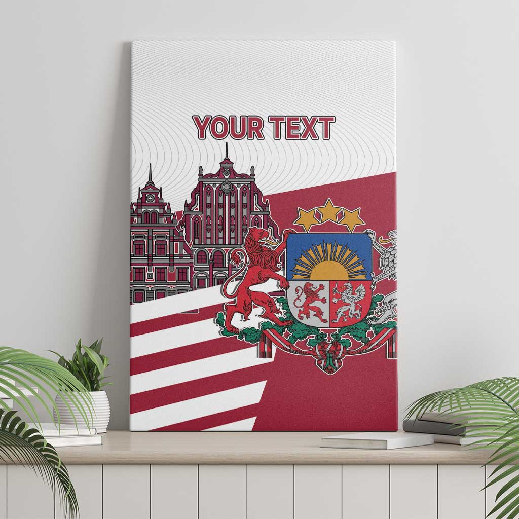 Personalized Riga Town Hall Square Latvia Canvas Wall Art Coat of Arms