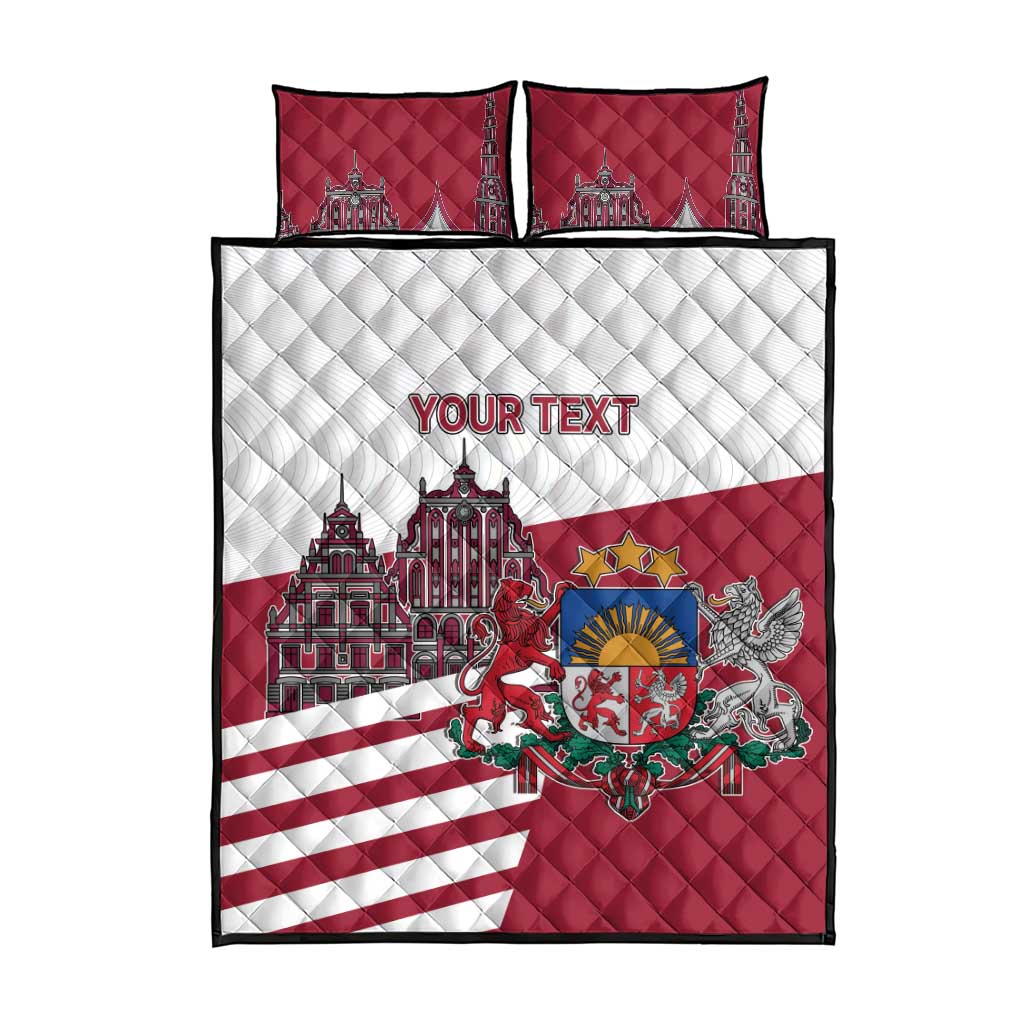 Personalized Riga Town Hall Square Latvia Quilt Bed Set Coat of Arms