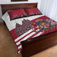Personalized Riga Town Hall Square Latvia Quilt Bed Set Coat of Arms